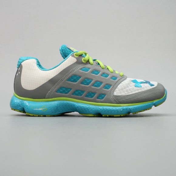 Under Armour Ladies 6.5 Micro G Gray White 4D Foam Running Sneakers 1236543-100 - Picture 4 of 12